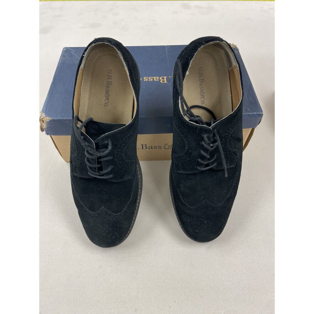 G.H Bass Barret Black Wingtip Suede Oxford Shoes Sz 11 Nice Condition